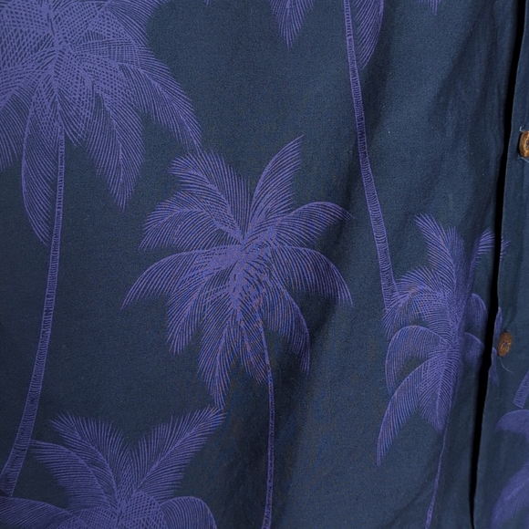 Paradise Style Hawaii Vintage Tropical Button Down Surf Shirt Blue Casual L - Picture 10 of 12